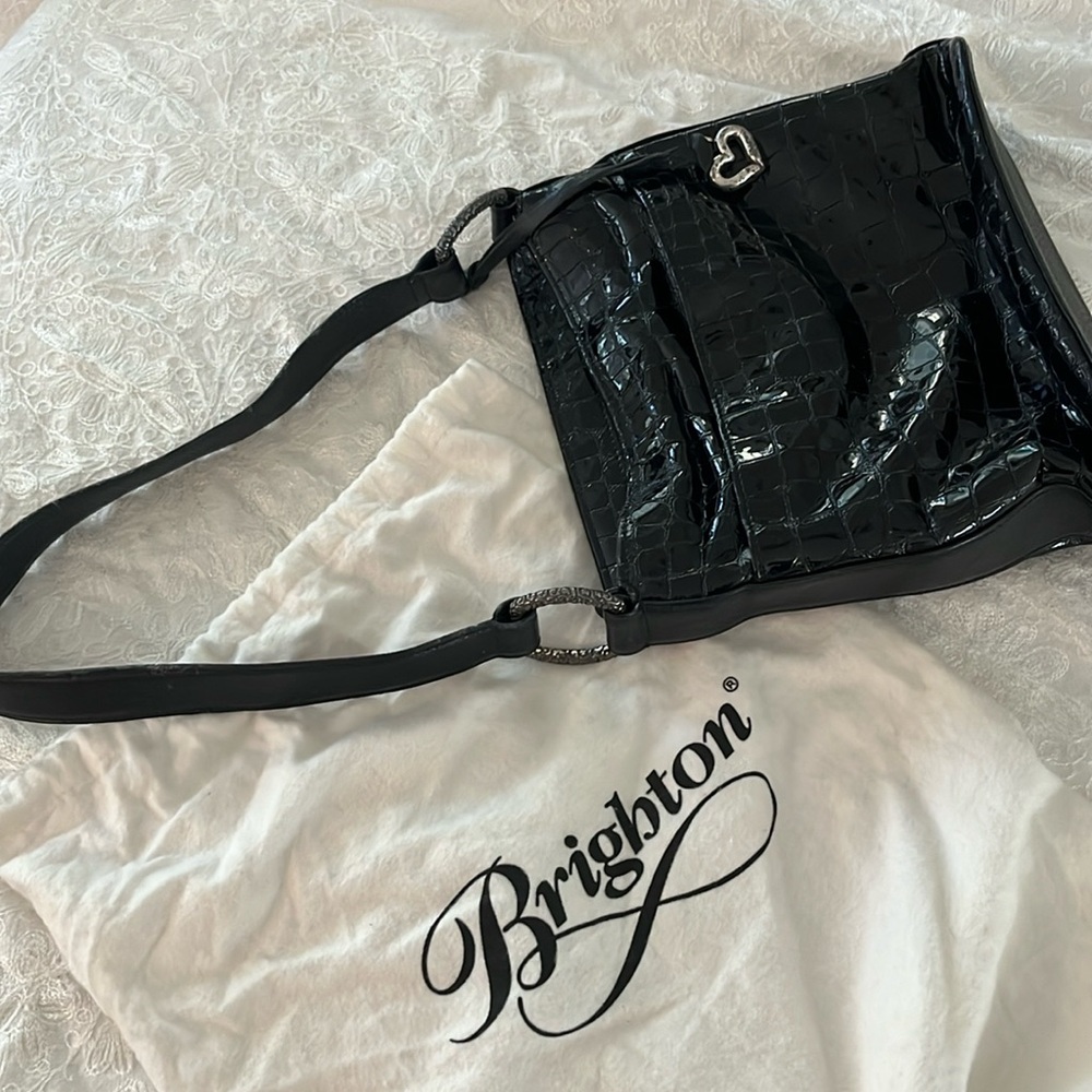 Brighton black patent leather bag